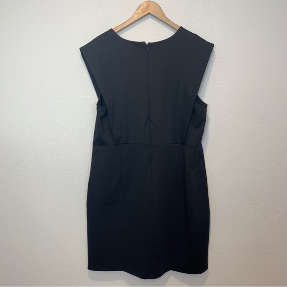 NEW Banana Republic Factory Ponte Knit Dress Sheath V Neck Black Size XL - Picture 4 of 10